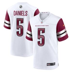 Jayden Daniels Washington Commanders Nike 2024 NFL Draft First Round Pick Player Game Jersey - White- 49Native