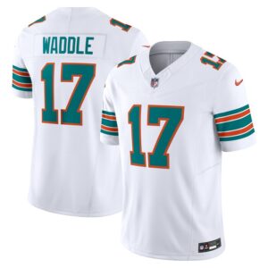 Jaylen Waddle Miami Dolphins Nike Vapor F.U.S.E. Limited Jersey - White- 49Native
