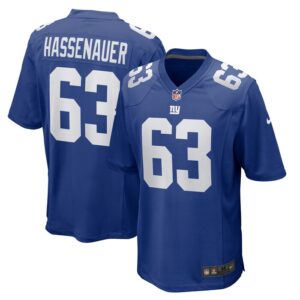 JC Hassenauer New York Giants Nike Team Game Jersey - Royal- 49Native