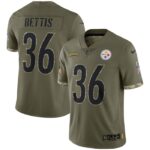 Jerome Bettis Pittsburgh Steelers Salute To Service Retired Player Limited Jersey - Olive- 49Native