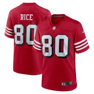 Jerry Rice San Francisco 49ers Nike Retired Alternate Game Jersey - Scarlet- 49Native