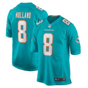 Jevon Holland Miami Dolphins Nike Game Player Jersey - Aqua- 49Native