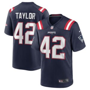 J.J. Taylor New England Patriots Nike Team Game Jersey - Navy- 49Native