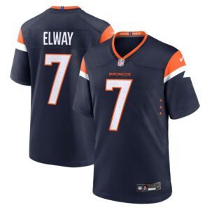 John Elway Denver Broncos Nike Mile High Collection Alternate Retired Player Game Jersey - Navy- 49Native
