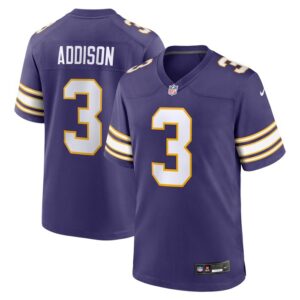 Jordan Addison Minnesota Vikings Nike Classic Player Game Jersey - Purple- 49Native