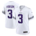 Jordan Addison Minnesota Vikings Nike Alternate Game Player Jersey - White- 49Native