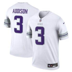 Jordan Addison Minnesota Vikings Nike Alternate Legend Player Jersey - White- 49Native