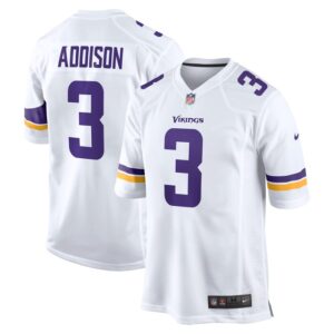 Jordan Addison Minnesota Vikings Nike Away Game Jersey - White- 49Native