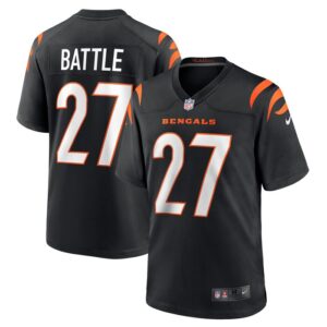 Jordan Battle Cincinnati Bengals Nike Team Game Jersey -  Black- 49Native