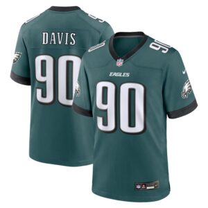 Jordan Davis Philadelphia Eagles Nike Team Game Jersey - Midnight Green- 49Native