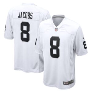 Josh Jacobs Las Vegas Raiders Nike Game Player Jersey - White- 49Native
