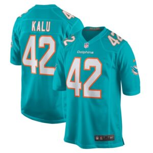 Joshua Kalu Miami Dolphins Nike Team Game Jersey -  Aqua- 49Native