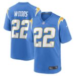 JT Woods Los Angeles Chargers Nike Game Player Jersey - Powder Blue- 49Native