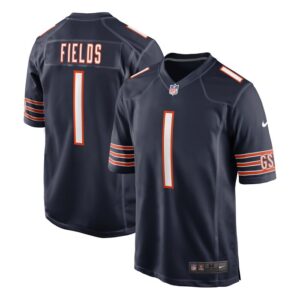 Justin Fields Chicago Bears Nike Game Jersey - Navy- 49Native