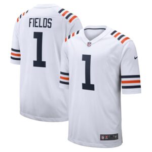 Justin Fields Chicago Bears Nike 2021 NFL Draft First Round Pick Alternate Classic Game Jersey - White- 49Native