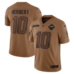 Justin Herbert Los Angeles Chargers Nike 2023 Salute To Service Limited Jersey - Brown- 49Native