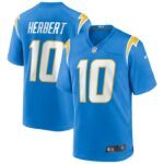 Justin Herbert Los Angeles Chargers Nike Player Game Jersey - Powder Blue- 49Native