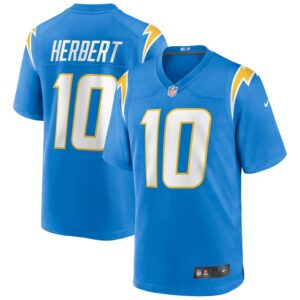 Justin Herbert Los Angeles Chargers Nike Player Game Jersey - Powder Blue- 49Native