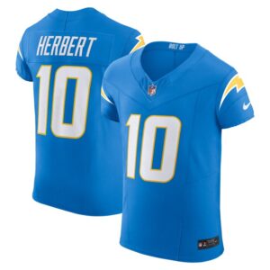 Justin Herbert Los Angeles Chargers Nike  Vapor F.U.S.E. Elite Jersey - Powder Blue- 49Native