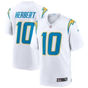 Justin Herbert Los Angeles Chargers Nike Game Jersey - White- 49Native