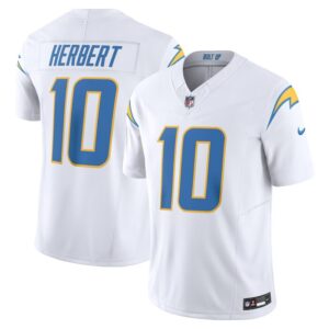 Justin Herbert Los Angeles Chargers Nike Vapor F.U.S.E. Limited Jersey - White- 49Native