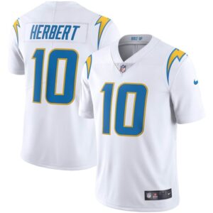 Justin Herbert Los Angeles Chargers Nike Vapor Limited Jersey - White- 49Native