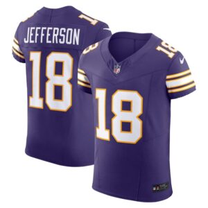 Justin Jefferson Minnesota Vikings Nike Alternate Vapor F.U.S.E. Elite Jersey - Purple- 49Native