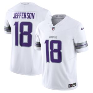 Justin Jefferson Minnesota Vikings Nike Alternate Vapor F.U.S.E. Limited Jersey - White- 49Native