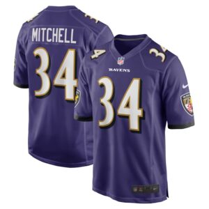 Keaton Mitchell Baltimore Ravens Nike  Game Jersey -  Purple- 49Native