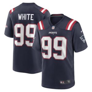 Keion White New England Patriots Nike 2023 NFL Draft Pick Game Jersey - Navy- 49Native