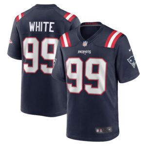 Keion White New England Patriots Nike Team Game Jersey -  Navy- 49Native