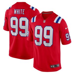 Keion White New England Patriots Nike Alternate Team Game Jersey - Red- 49Native