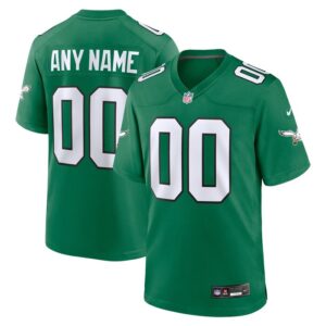 Philadelphia Eagles Nike Alternate Custom Game Jersey - Kelly Green- 49Native