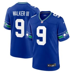 Kenneth Walker III Seattle Seahawks Nike Throwback Player Game Jersey - Royal- 49Native