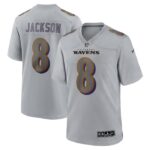 Lamar Jackson Baltimore Ravens Nike Atmosphere Fashion Game Jersey - Gray- 49Native
