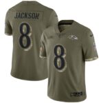 Lamar Jackson Baltimore Ravens Nike 2022 Salute To Service Limited Jersey - Olive- 49Native