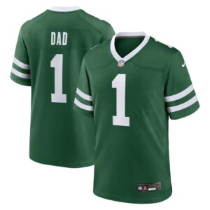 New York Jets Nike #1 Dad Game Jersey - Legacy Green- 49Native