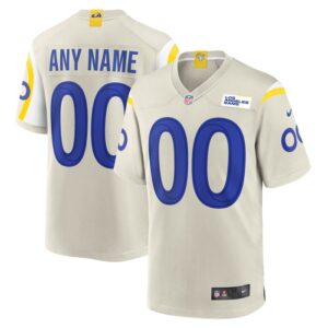 Nike Los Angeles Rams Custom Game Jersey - Bone- 49Native