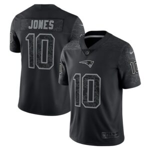 Mac Jones New England Patriots Nike RFLCTV Limited Jersey - Black- 49Native