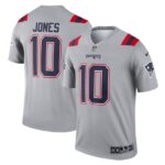 Mac Jones New England Patriots Nike Inverted Legend Jersey - Gray- 49Native