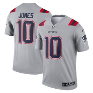 Mac Jones New England Patriots Nike Inverted Legend Jersey - Gray- 49Native