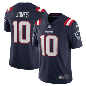 Mac Jones New England Patriots Nike Vapor Limited Jersey - Navy- 49Native