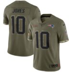 Mac Jones New England Patriots Nike 2022 Salute To Service Limited Jersey - Olive- 49Native