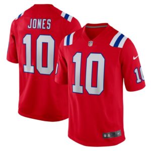 Mac Jones New England Patriots Nike Alternate Game Jersey - Red- 49Native