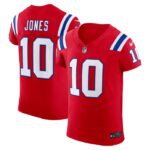 Mac Jones New England Patriots Nike Alternate Vapor F.U.S.E. Elite Jersey - Red- 49Native