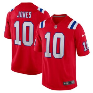 Mac Jones New England Patriots Nike Game Jersey - Red- 49Native