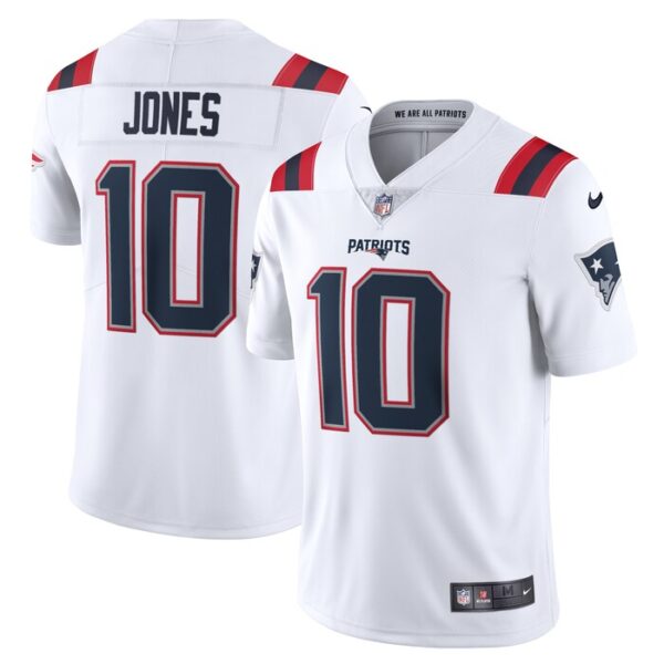 Mac Jones New England Patriots Nike Vapor Limited Jersey - White- 49Native