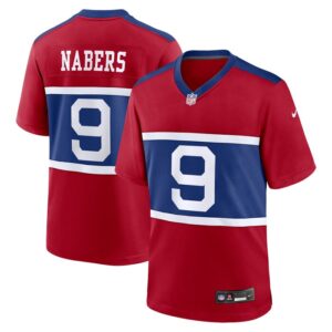 Malik Nabers New York Giants Nike Alternate Player Game Jersey - Century Red- 49Native