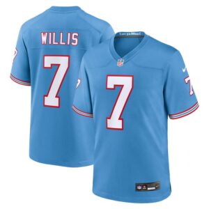 Malik Willis Tennessee Titans Nike Oilers Throwback Alternate Game Player Jersey - Light Blue- 49Native