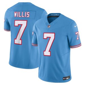 Malik Willis Tennessee Titans Nike Vapor F.U.S.E. Limited Jersey - Light Blue- 49Native